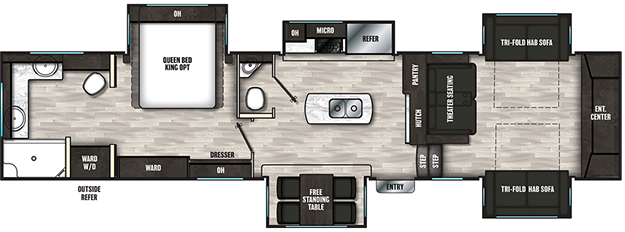 Coachmen RV Brookstone  344FL Floorplan 5th Wheel Trailers