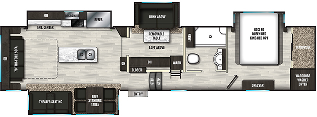 Coachmen RV Brookstone 398MBL Floorplan 5th Wheel Trailers