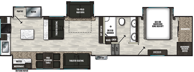 Coachmen RV Brookstone 374RK Floorplan 5th Wheel Trailers