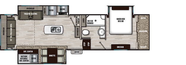 Coachmen RV Chaparral 298RLS Floorplan 5th Wheel Trailers