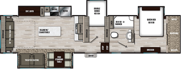 Coachmen RV Chaparral 360IBL Floorplan 5th Wheel Trailers