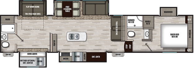 Coachmen RV Chaparral 367BH Floorplan 5th Wheel Trailers