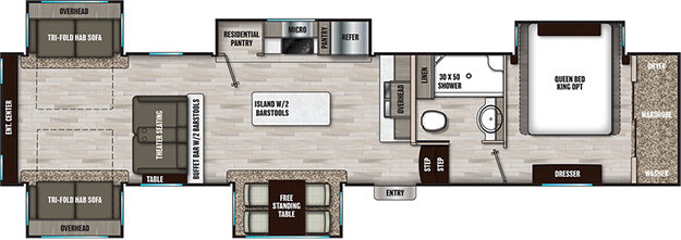 Coachmen RV Chaparral 381RD Floorplan 5th Wheel Trailers