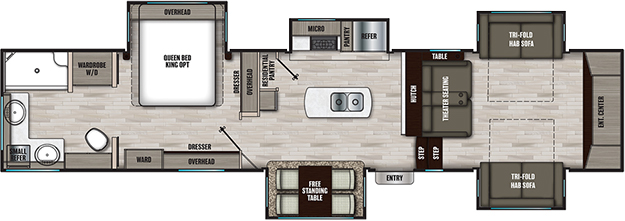 Coachmen RV Chaparral 334FL Floorplan 5th Wheel Trailers