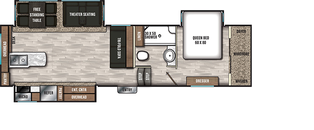 Coachmen RV Chaparral 27RKS - DSO Floorplan 5th Wheel Trailers