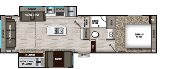 Coachmen RV Chaparral Lite 284RL Floorplan
 5th Wheel Trailers