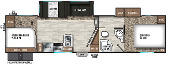 Coachmen RV Chaparral Lite 295BHS Floorplan
 5th Wheel Trailers