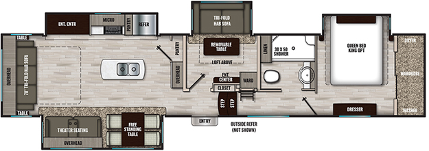 Coachmen RV Chaparral X 393MBX Floorplan
 5th Wheel Trailers