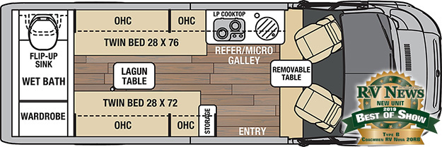 Coachmen Nova 20RB Floorplan